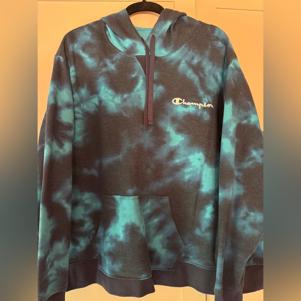Champion Blue Tie-Dye Hoodie
